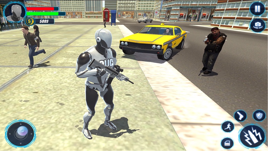 未来机器人警察模拟游戏送金币安卓版（Police Robot Cop Game）图1: