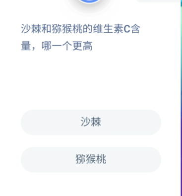 沙棘和猕猴桃维生素c含量谁更高？蚂蚁庄园1月22日问题答案[多图]图片1