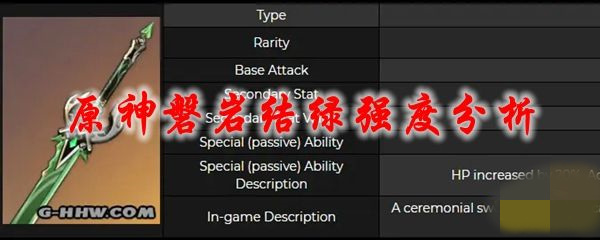 原神磐岩结绿单手剑属性效果，磐岩结绿适配角色推荐图片1