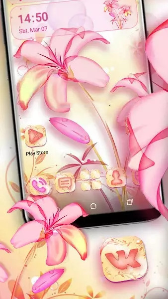 Lily Pink Launcher Theme app图4