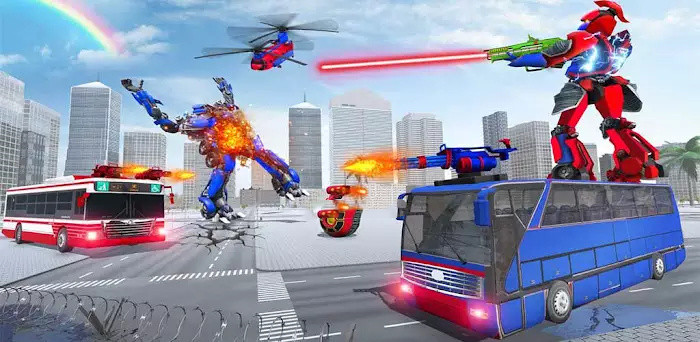 巴士机器人变换汽车游戏安卓版（Bus Robot Transform Car Game）图2: