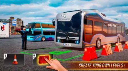 现代巴士车道停车场3D游戏安卓版（Modern Bus Drive Parking 3D）图1: