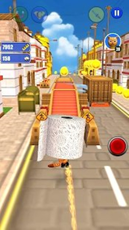 手纸猫跑酷游戏安卓中文版（Toilet Paper Cat Run）图1: